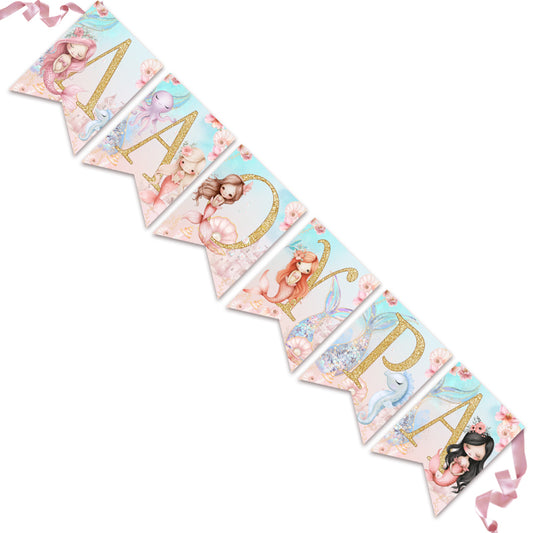 Σημαιάκια με όνομα - Ροζ Γοργόνα