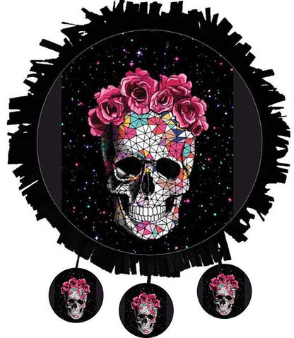 Πινιάτα Νεκροκεφαλή με λουλούδια