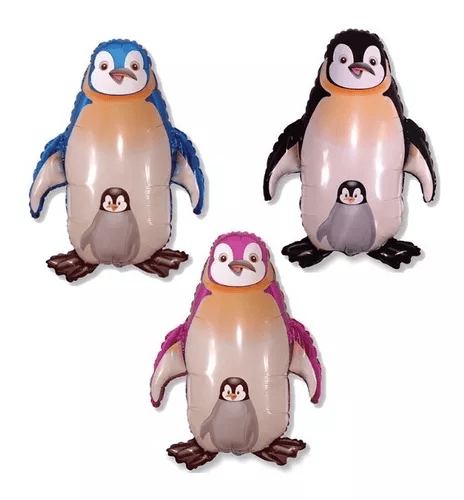 Μπαλόνι Φοιλ Μίνι 14 Precious Penguin - πιγκουίνος - Μαύρο / Μπλε / Φούξια