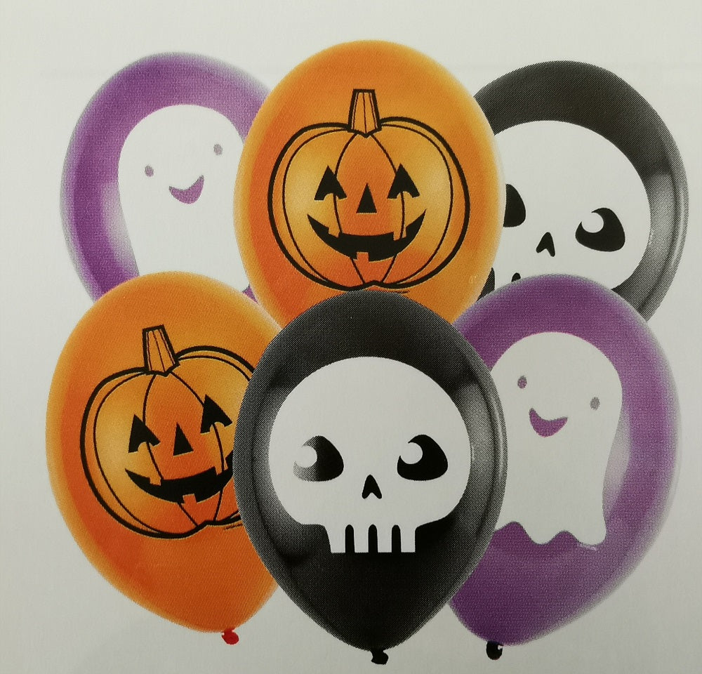 Μπαλόνια Λάτεξ 9 Halloween Friends / 6 τεμ - Φάντασμα