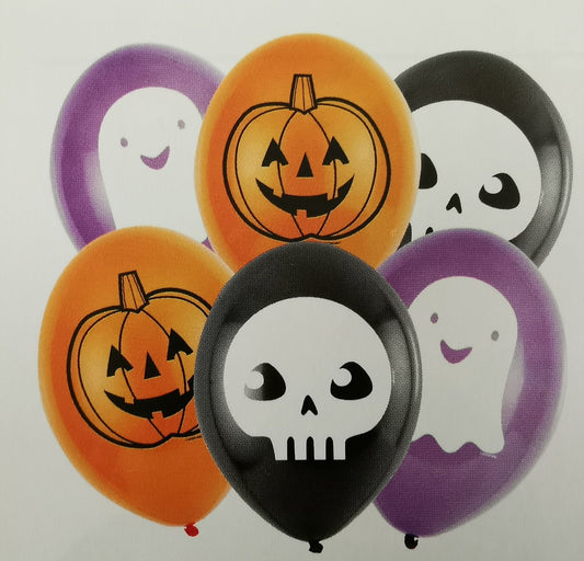Μπαλόνια Λάτεξ 9 Halloween Friends / 6 τεμ - Φάντασμα