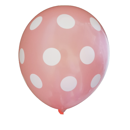 Μπαλόνια Pastel R100 Πουά Ροζ /25 τεμ