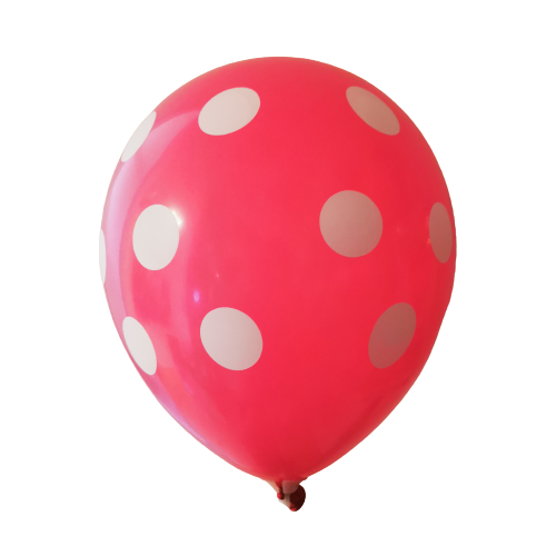 Μπαλόνια Decor R100 Πουά Φούξια /25 τεμ