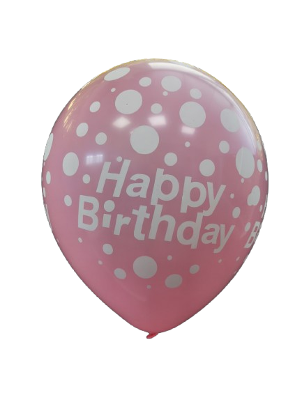 Μπαλόνια 12 Happy Birthday Ροζ All around /25 τεμ
