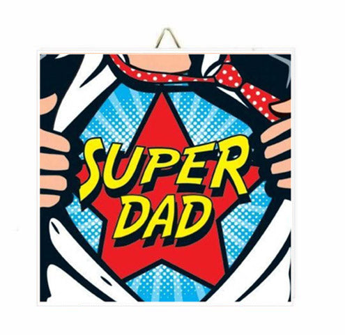 Ξύλινο Καδράκι Super Dad