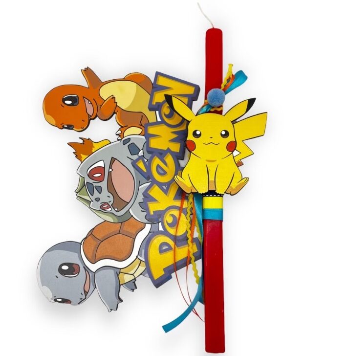 Λαμπάδα Pokemon με ξύλινο Κάδρο