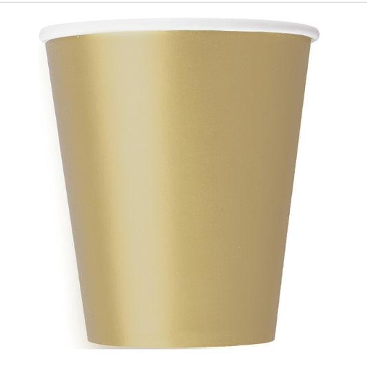 Ποτήρια Χάρτινα 266ml Χρυσό - Gold /8 τεμ