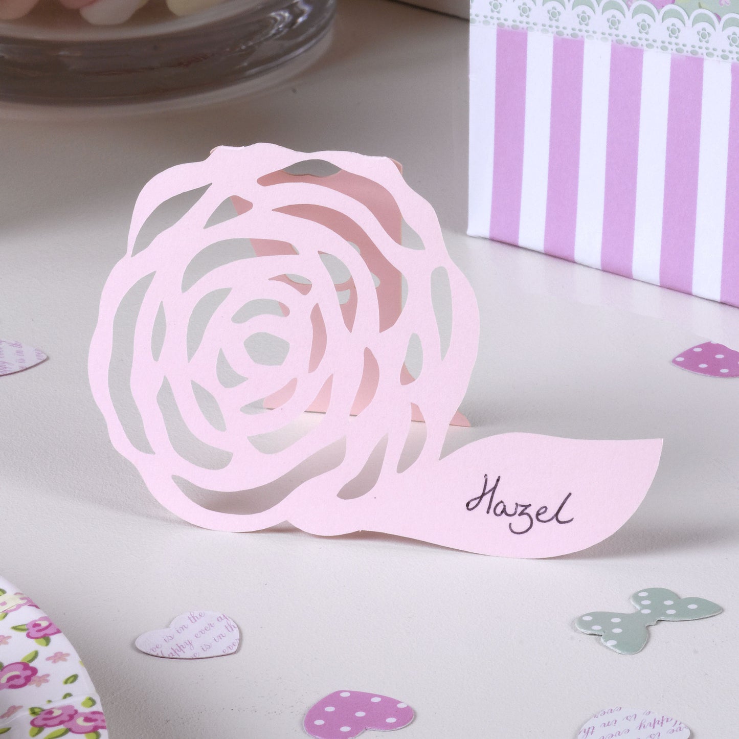 Place Cards Frills & Spills Free Standing - Ροζ / 10 τεμ