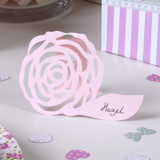 Place Cards Frills & Spills Free Standing - Ροζ / 10 τεμ