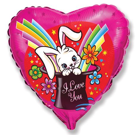 Μπαλόνι Φοιλ 18 Καρδιά Love Magic Rabbit / 46 εκ