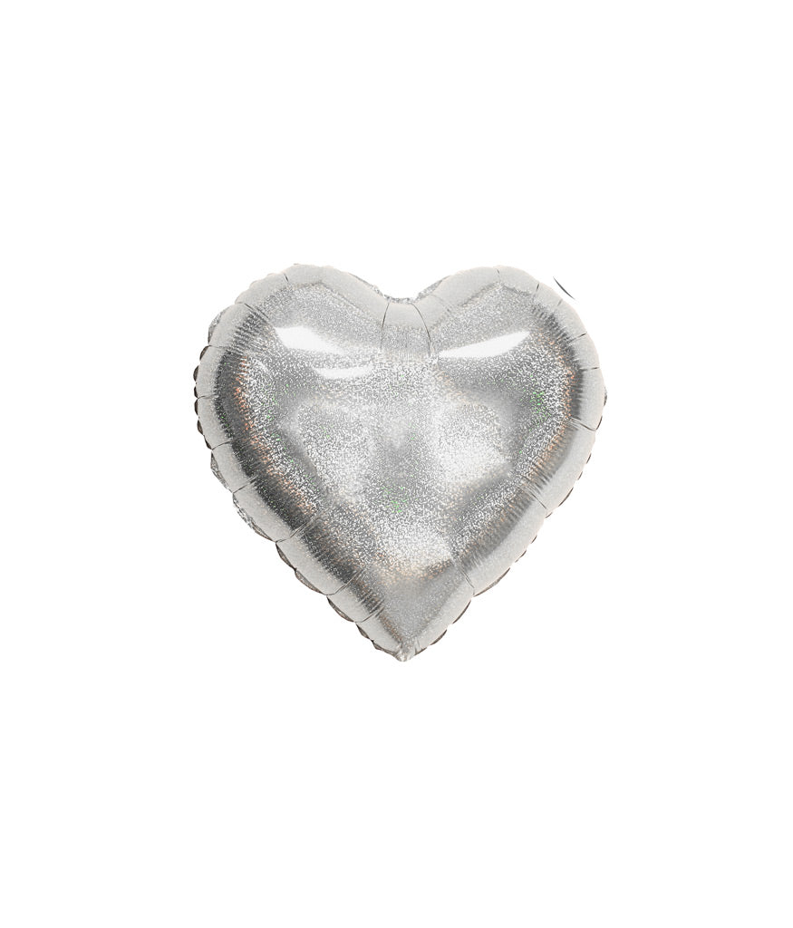 Μπαλόνι Φοιλ 18 Καρδιά - Ασημί Στρας / 46 εκ ασυσκεύστο