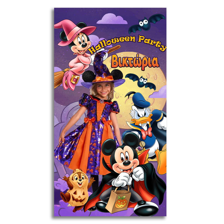 Αφίσα πάρτυ Disney Halloween με φωτογραφία