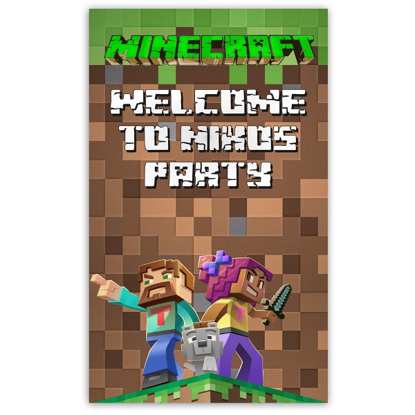 Αφίσα Πόρτας με μήνυμα Minecraft 1,30m