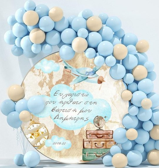 Στρογγυλή Αφίσα με μήνυμα Ταξίδια 1,30m