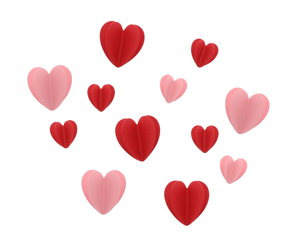 Αυτοκόλλητα 3D Καρδιές  Love is in the air (12 τεμ)