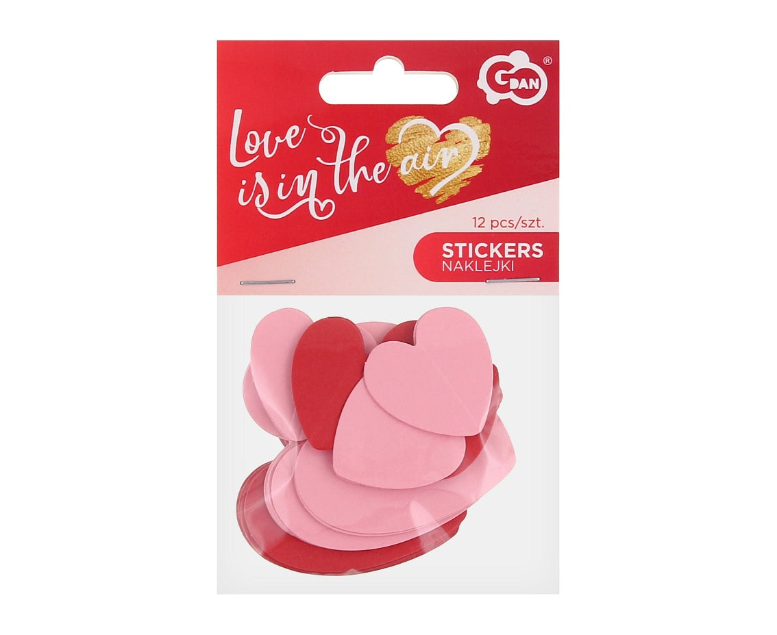 Αυτοκόλλητα 3D Καρδιές  Love is in the air (12 τεμ)