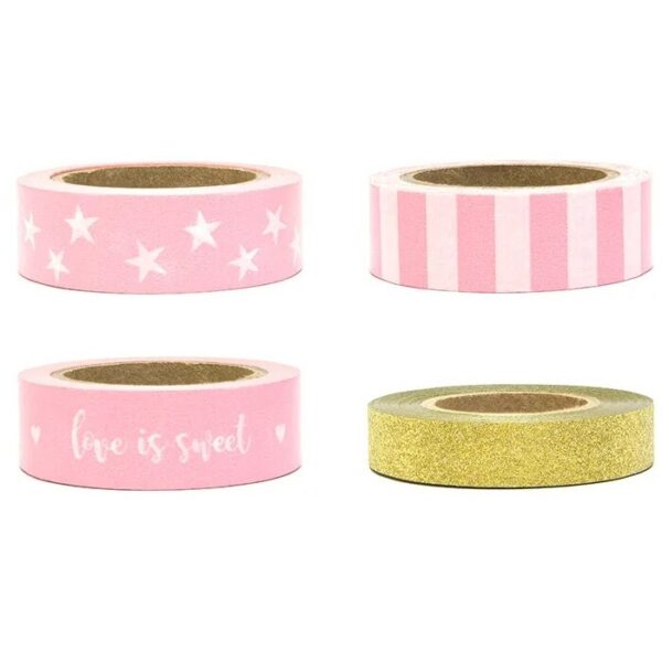 Αυτοκόλλητη Ταινία Διακόσμησης 'Love is Sweet' (4 τεμ)