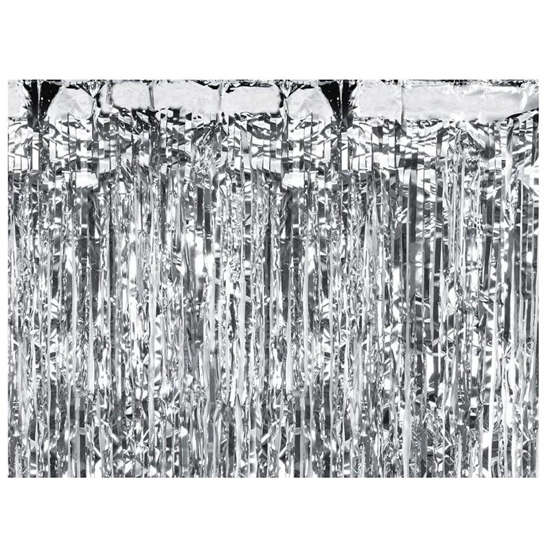 Ασημί Μεταλλική Κουρτίνα Διακόσμησης