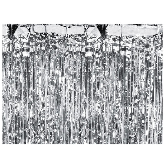 Ασημί Μεταλλική Κουρτίνα Διακόσμησης