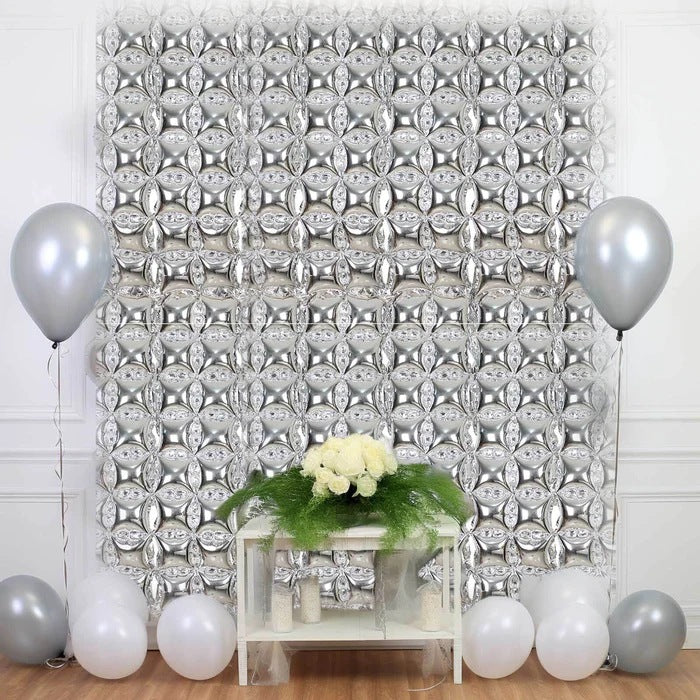 Ασημί Μπαλόνι foil για Backdrop