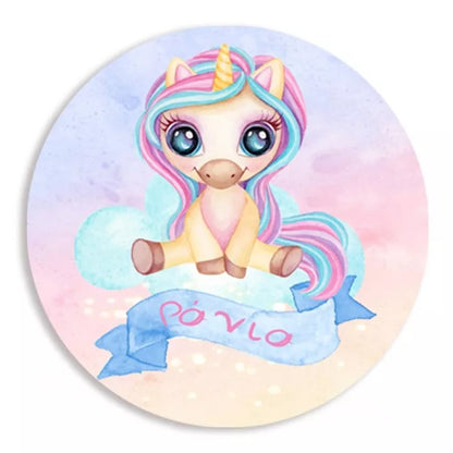 Αυτοκόλλητα με όνομα Ουράνιο Τόξο Μονοκεράκι (6 τεμ)