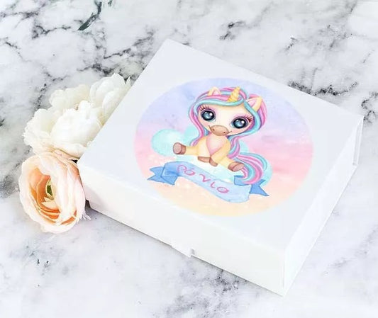 Αυτοκόλλητα με όνομα Ουράνιο Τόξο Μονοκεράκι (6 τεμ)