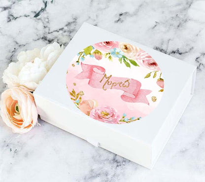 Αυτοκόλλητα με όνομα Φλοράλ (6 τεμ)