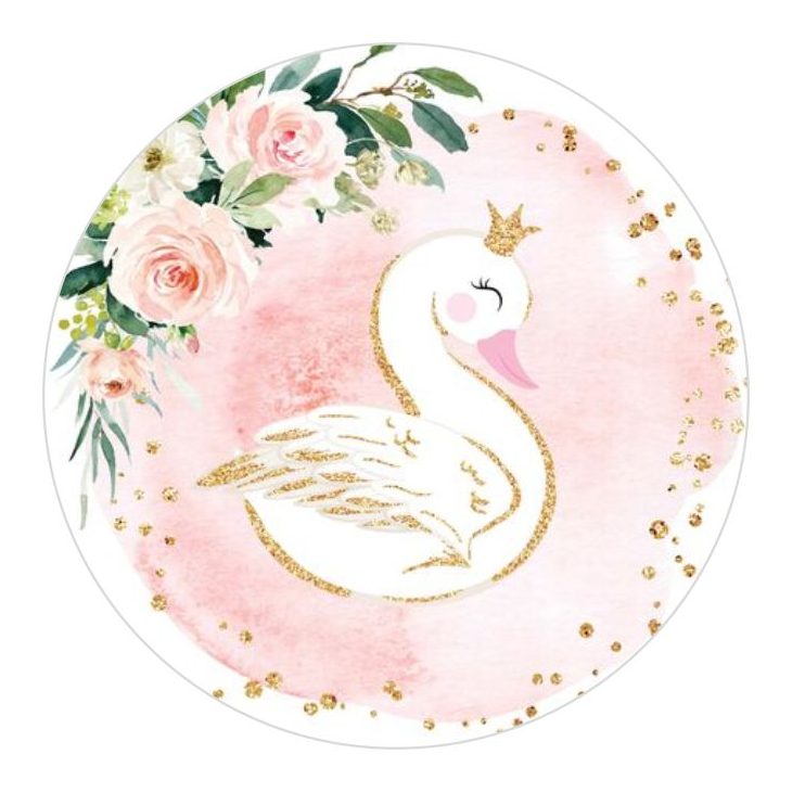 Αυτοκόλλητα με όνομα θέμα Κύκνος (6 τεμ)