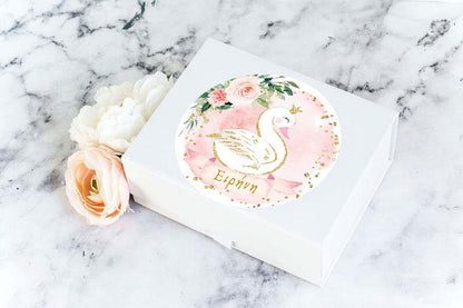 Αυτοκόλλητα με όνομα θέμα Κύκνος (6 τεμ)