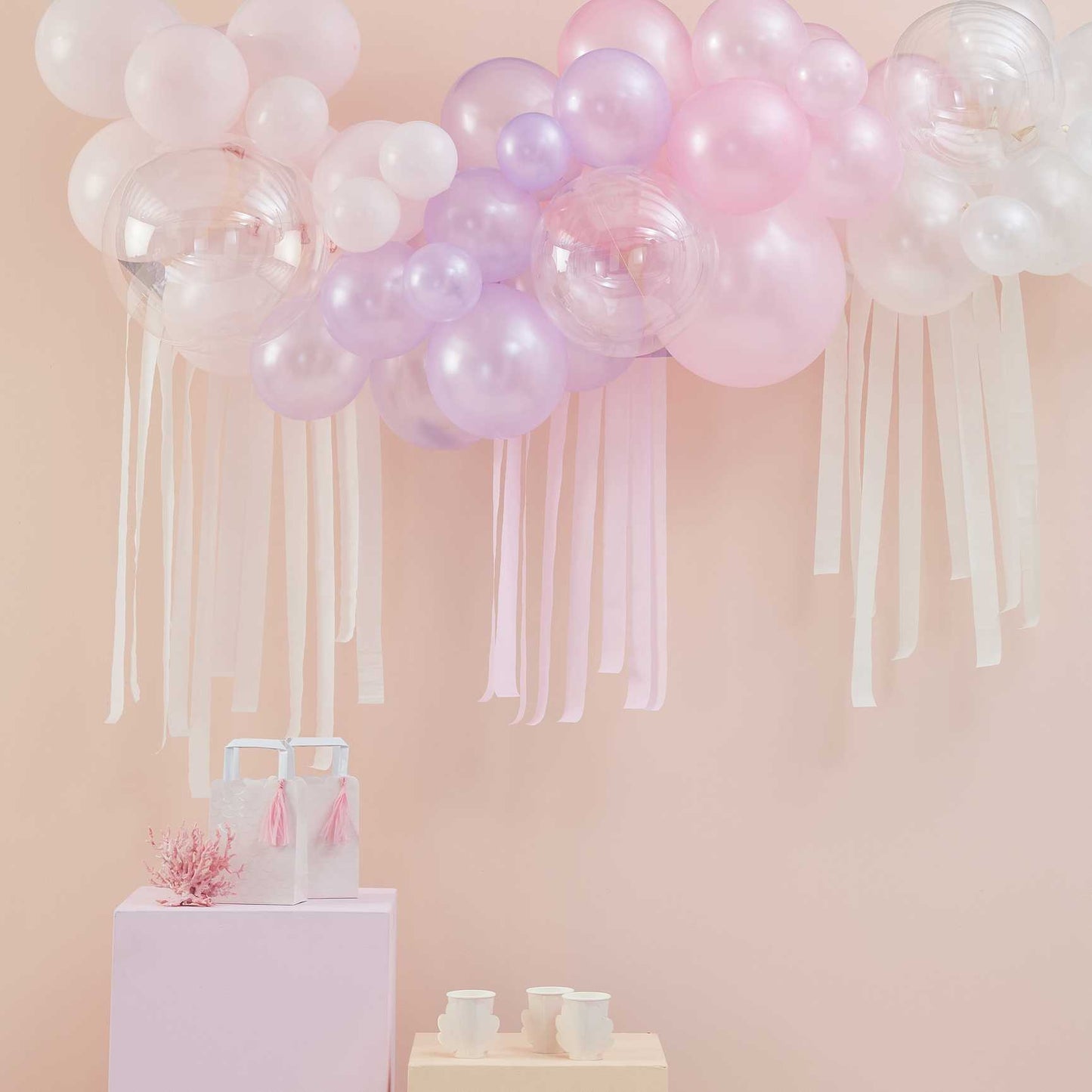 Κιτ με Μπαλόνια για Αψίδα DIY Pastel - Pearl & Ivory