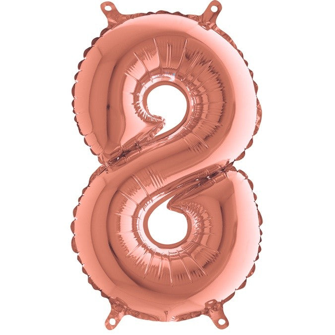 Mini Shape Rosegold Μπαλόνια Αριθμοί 36 cm – 14″