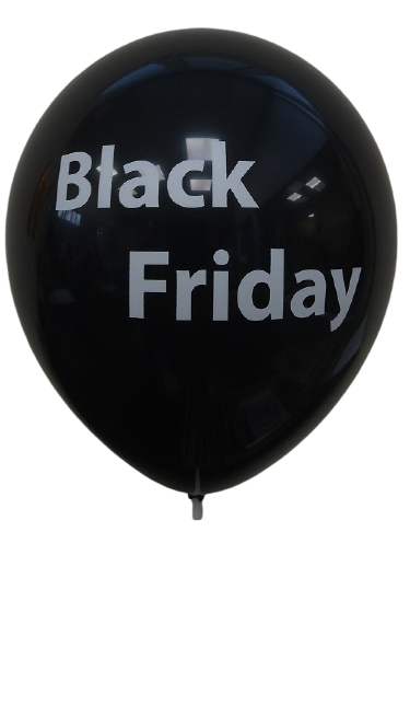 Μπαλ. Λατεξ 11'' Black Friday τυπ. λευκό μελάνι /25 τεμ