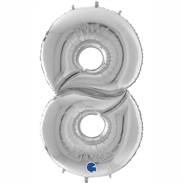 Γίγας Μπαλόνια Αριθμοί Ασημί 163 cm – 64″