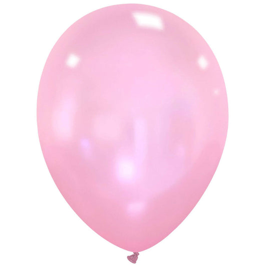 Μπαλόνια Λάτεξ 12 Μεταλλικό Ροζ Baby Pink / 100 τεμ