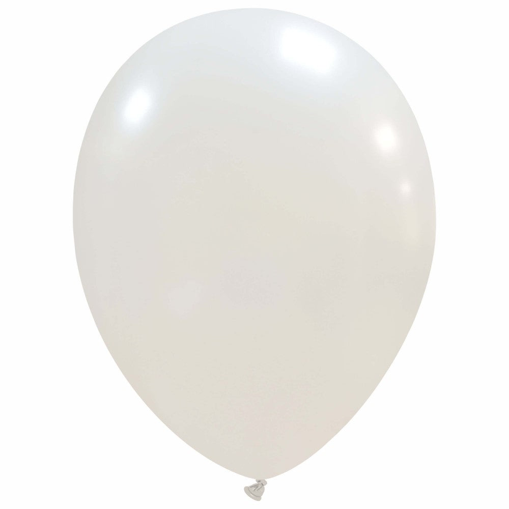Μπαλόνια Λάτεξ 12 Λευκό Μεταλλικό / 100 τεμ