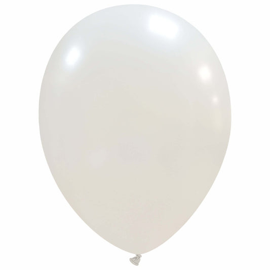 Μπαλόνια Λάτεξ 12 Λευκό Μεταλλικό / 100 τεμ
