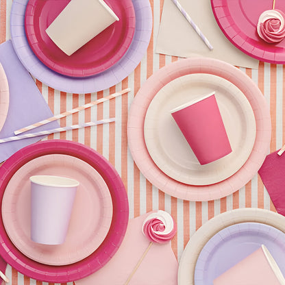 Χάρτινα Πιάτα γλυκού - Ροζ (6 τεμ)