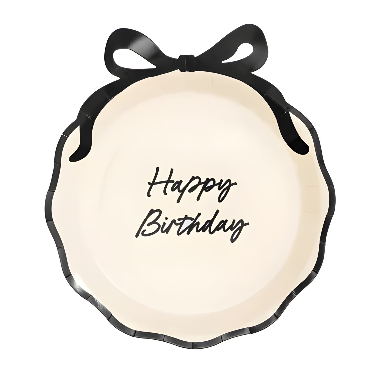 Χάρτινα Πιάτα με Φιόγκο - Happy Birthday (6 τεμ)