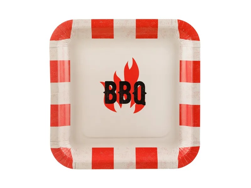Χάρτινα Πιάτα - Τετράγωνα BBQ (6 τεμ)