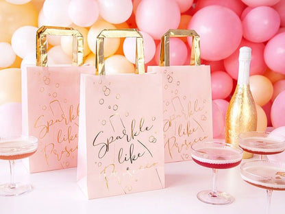 Χάρτινες σακούλες δώρων ροζ Prosecco (6 τεμ)
