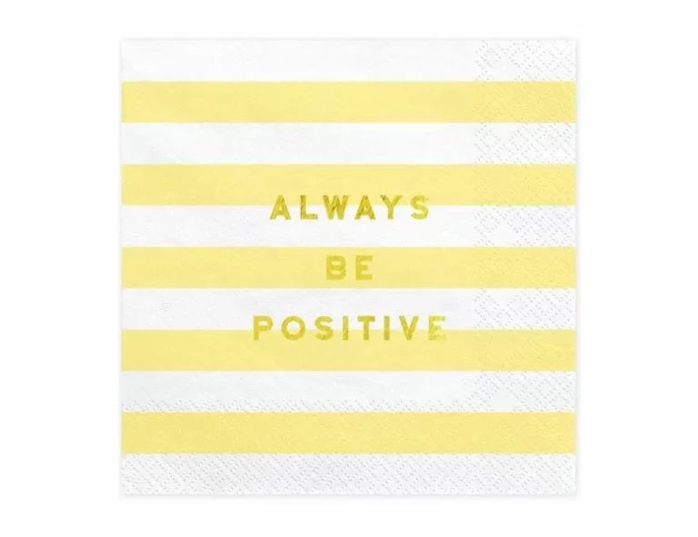 Χαρτοπετσέτες Κίτρινες ριγέ - Always Be Positive (20 τεμ)