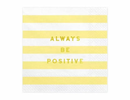 Χαρτοπετσέτες Κίτρινες ριγέ - Always Be Positive (20 τεμ)