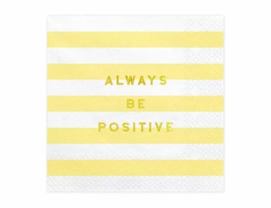 Χαρτοπετσέτες Κίτρινες ριγέ - Always Be Positive (20 τεμ)