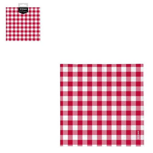 Χαρτοπετσέτες Κόκκινες Καρό (20 τεμ)