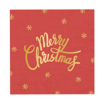 Χαρτοπετσέτες κόκκινες Merry Chrtistmas (10 τεμ)