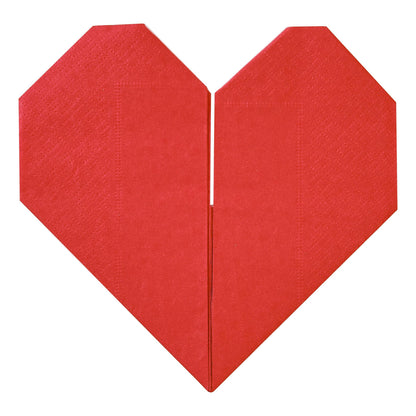 Χαρτοπετσέτες κόκκινη Καρδιά Origami (16 τεμ)
