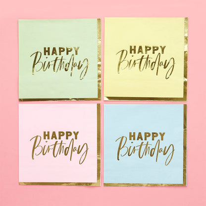 Χαρτοπετσέτες Pastel Birthday (16 τεμ)