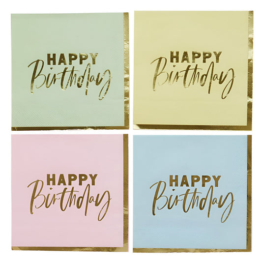 Χαρτοπετσέτες Pastel Birthday (16 τεμ)