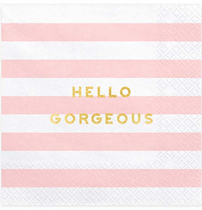 Χαρτοπετσέτες Ροζ ριγέ - Hello Gorgeous (20 τεμ)