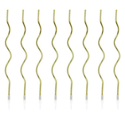 Χρυσά ψηλά κεράκια Curl (8 τεμ)
